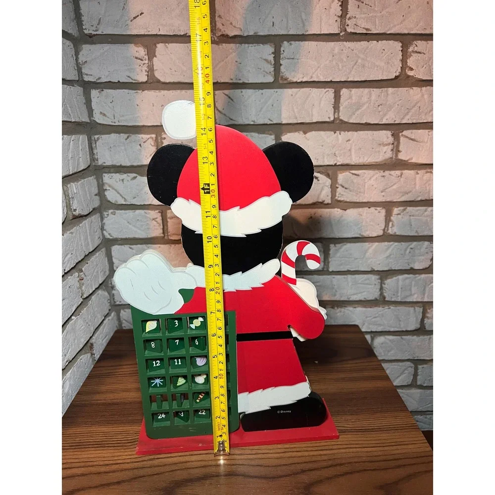 VTG Disney Mickey Mouse Christmas Advent Calendar Wooden Santa Countdown Holiday